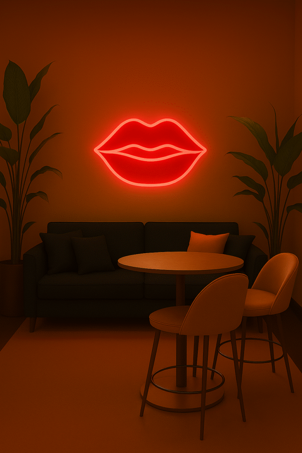 Néon LED Bouche - Déco Murale Tendance et Lumineuse