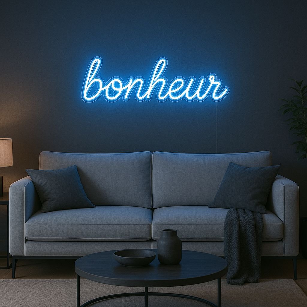 Néon LED Bonheur – Illuminez votre intérieur avec élégance – Image 3