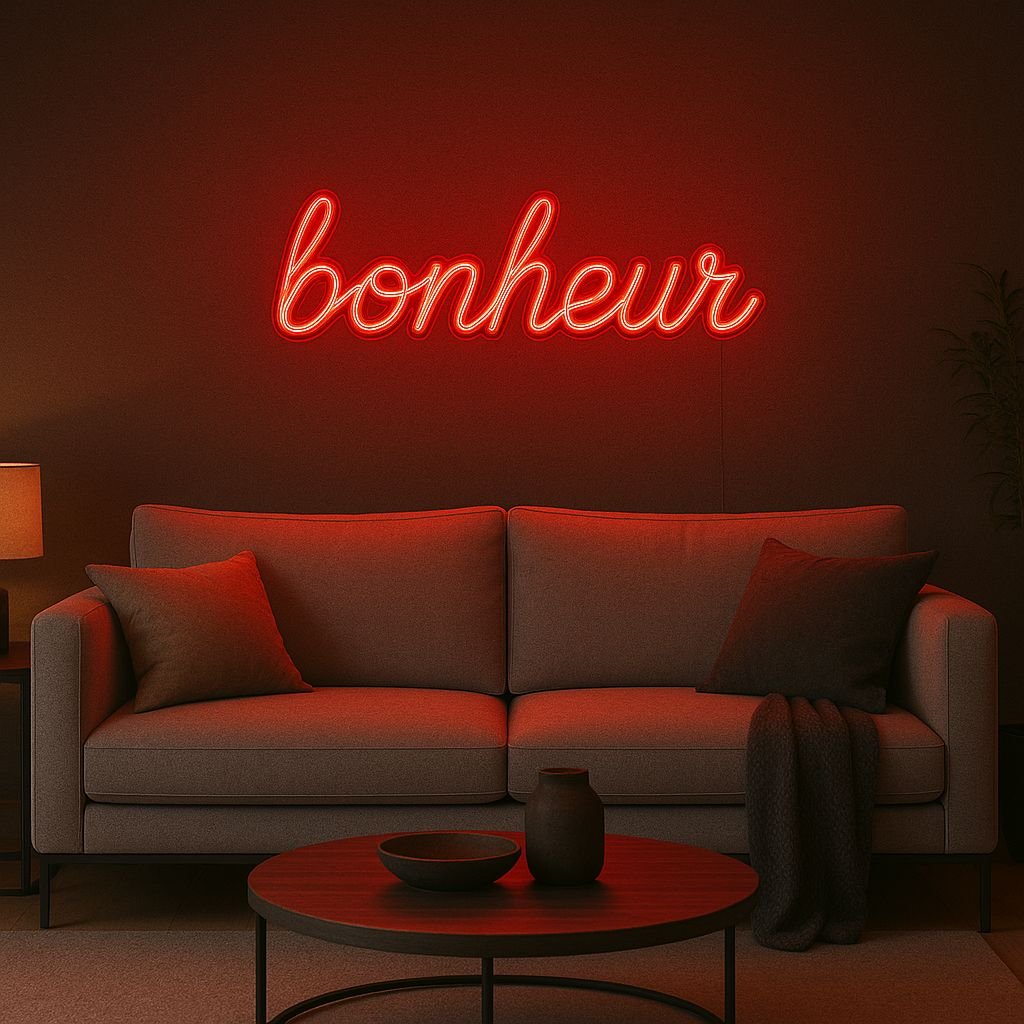 Néon LED Bonheur – Illuminez votre intérieur avec élégance – Image 6
