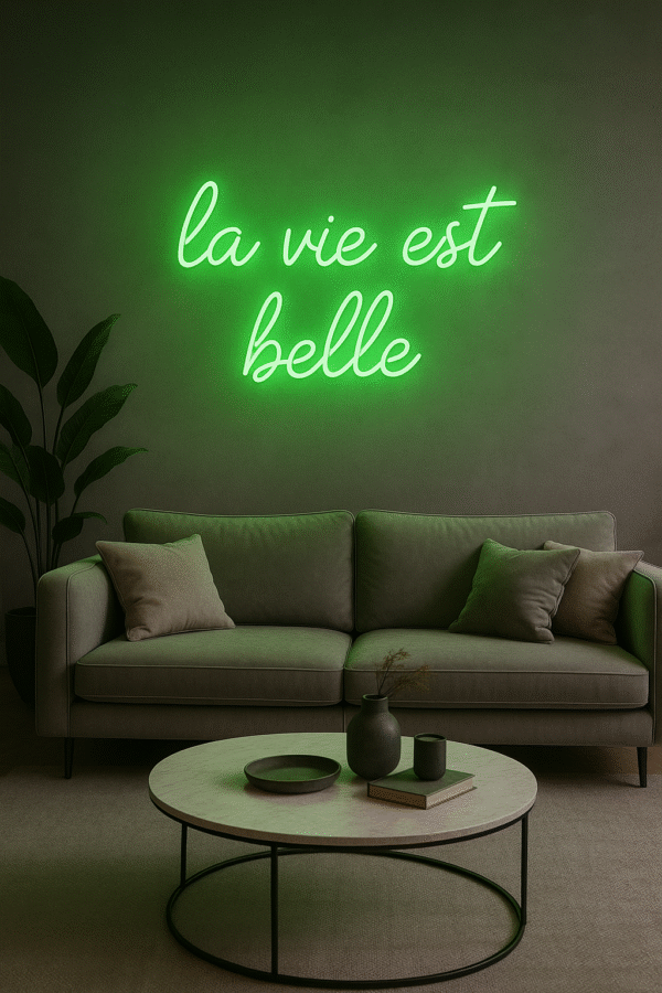 Néon LED "La vie est belle" – Ambiance design & positive – Image 2