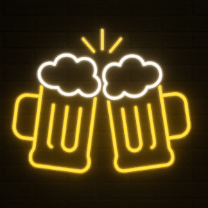 Néon LED bières qui trinquent