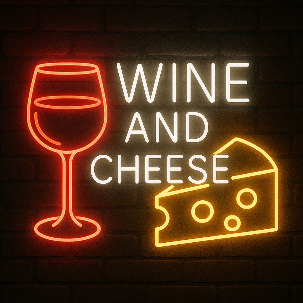 Néon LED Wine & Cheese