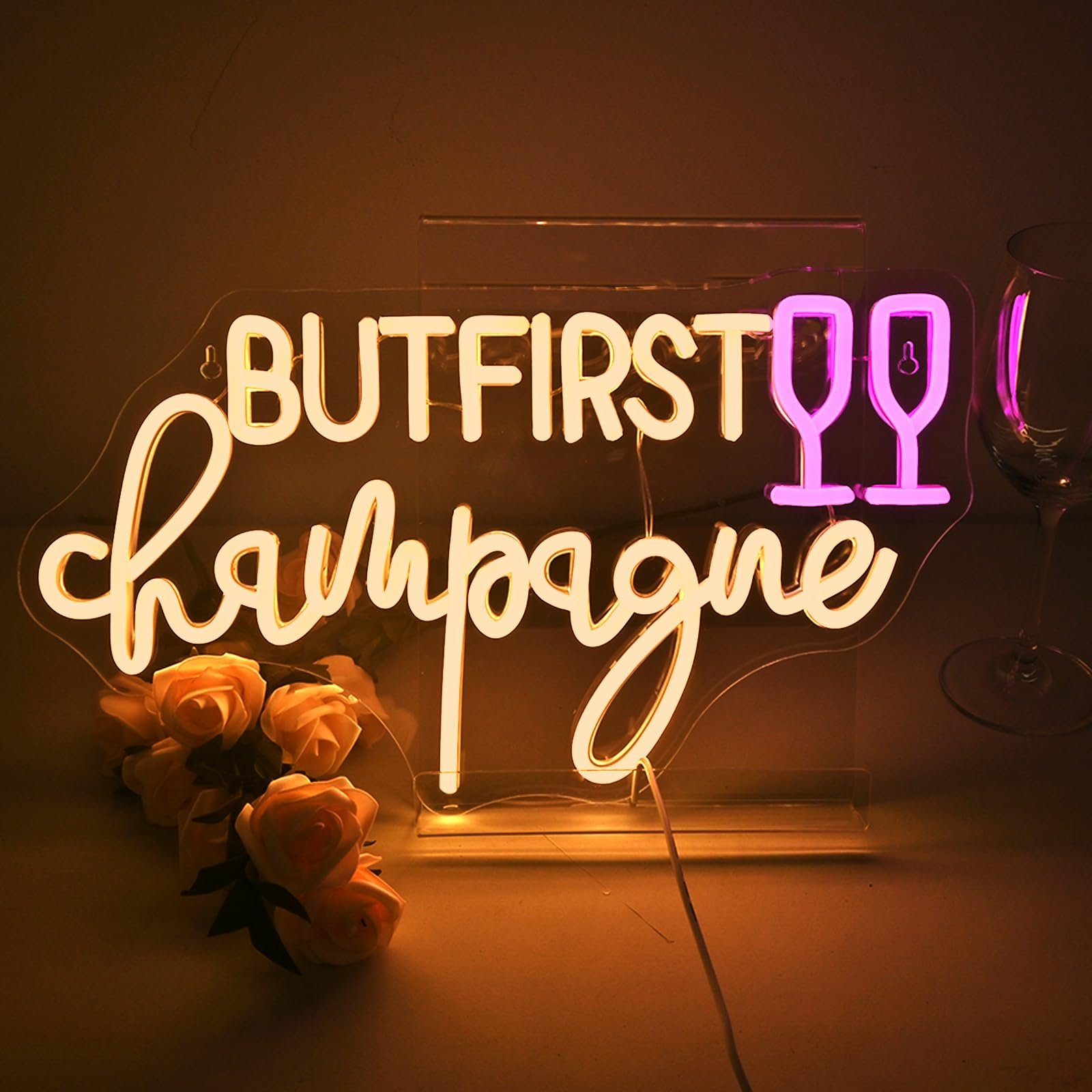 Néon LED Champagne – L’enseigne lumineuse parfaite pour vos fêtes et mariages