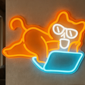 Néon LED Chat sur PC – L’enseigne lumineuse la plus fun pour votre déco