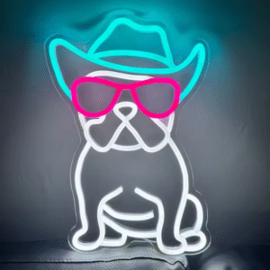 Néon LED Chien Cowboy