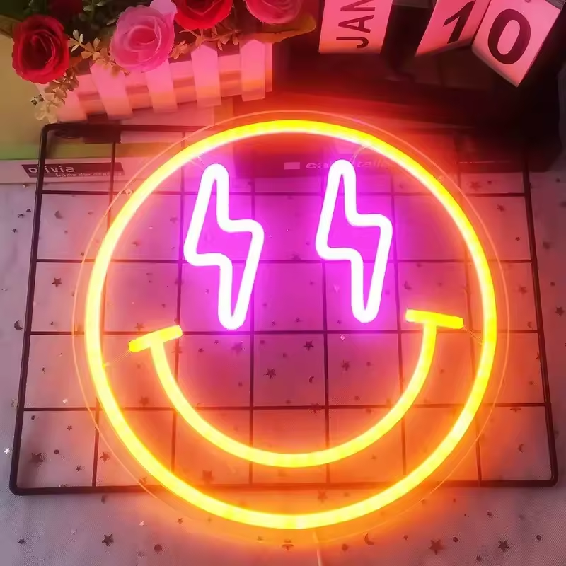 Néon LED Smiley – Enseigne lumineuse fun pour déco murale tendance – Image 3