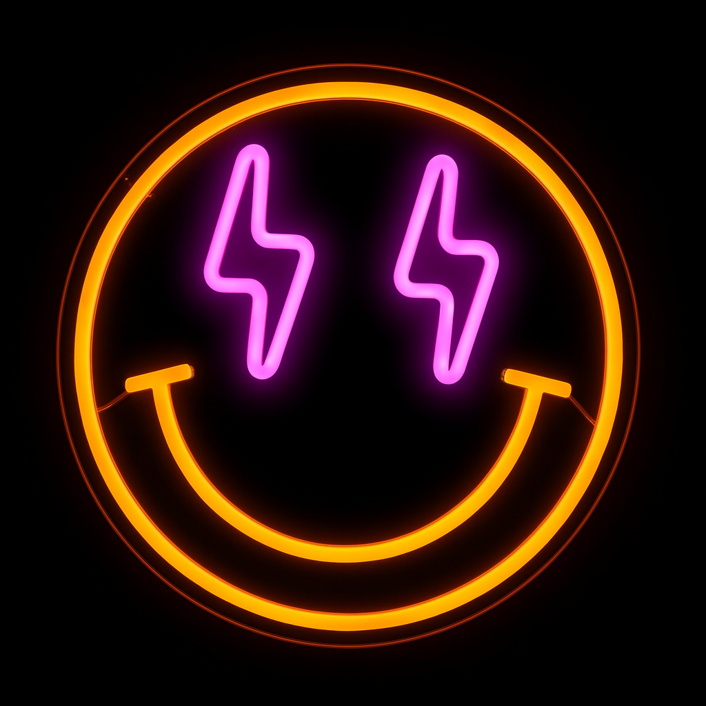 Néon LED Smiley – Enseigne lumineuse fun pour déco murale tendance
