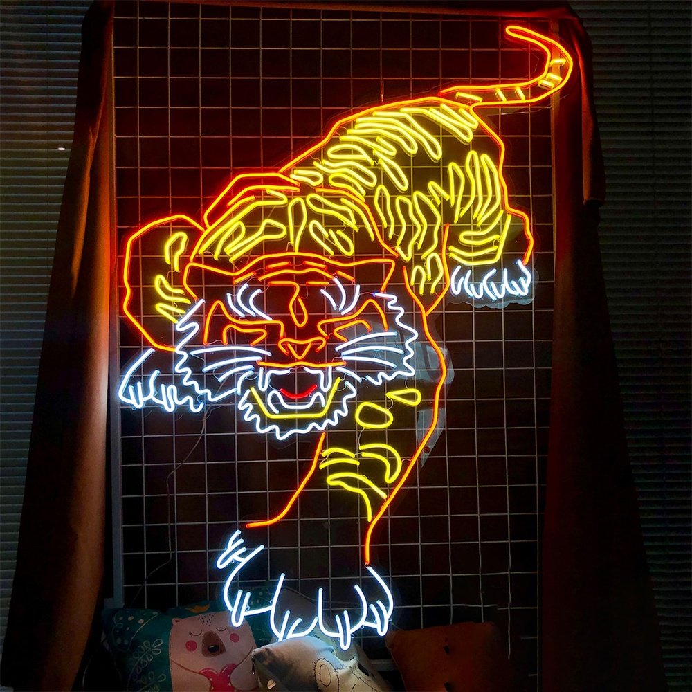 Néon LED Tigre Sauvage – L’enseigne lumineuse féline grandeur nature – Image 2