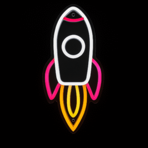 Néon LED Fusée – Enseigne lumineuse design pour une déco moderne et originale