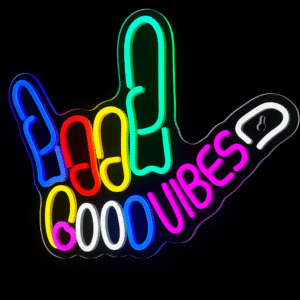 Néon LED Good Vibes – Enseigne lumineuse multicolore pour une déco moderne et positive