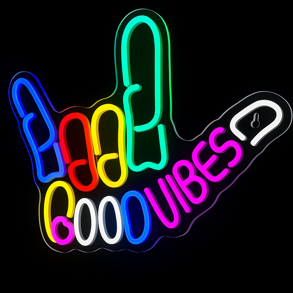 Néon LED Good Vibes – Enseigne lumineuse multicolore pour une déco moderne et positive