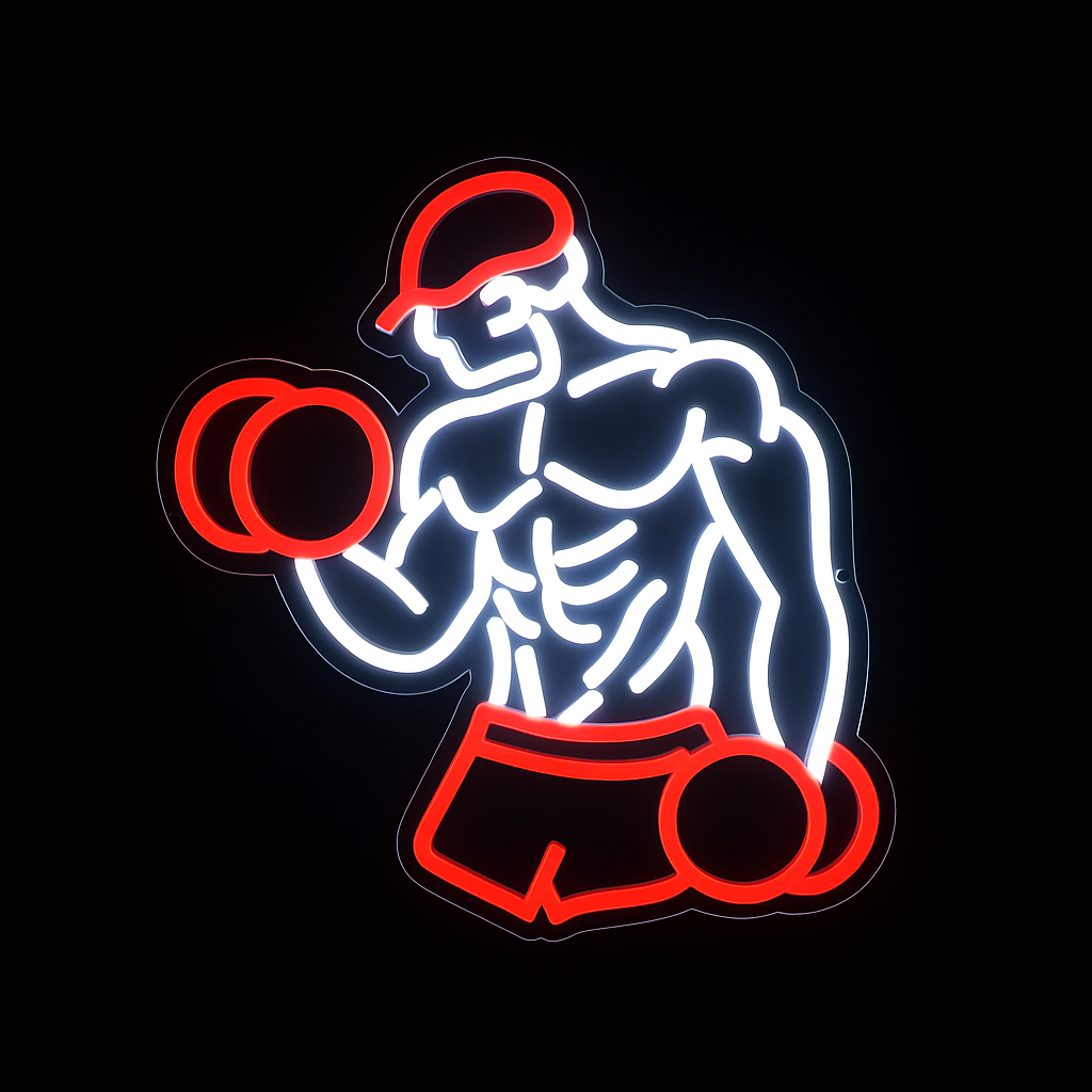 Néon LED Musculation – Silhouette Homme Fitness pour déco sportive