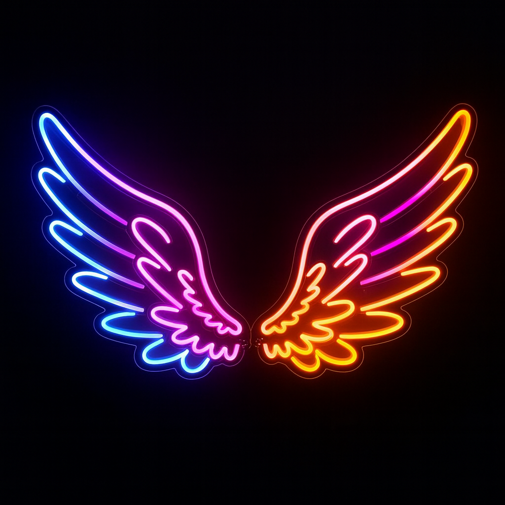 Néon LED Ailes d’Ange multicolore – Enseigne lumineuse décorative
