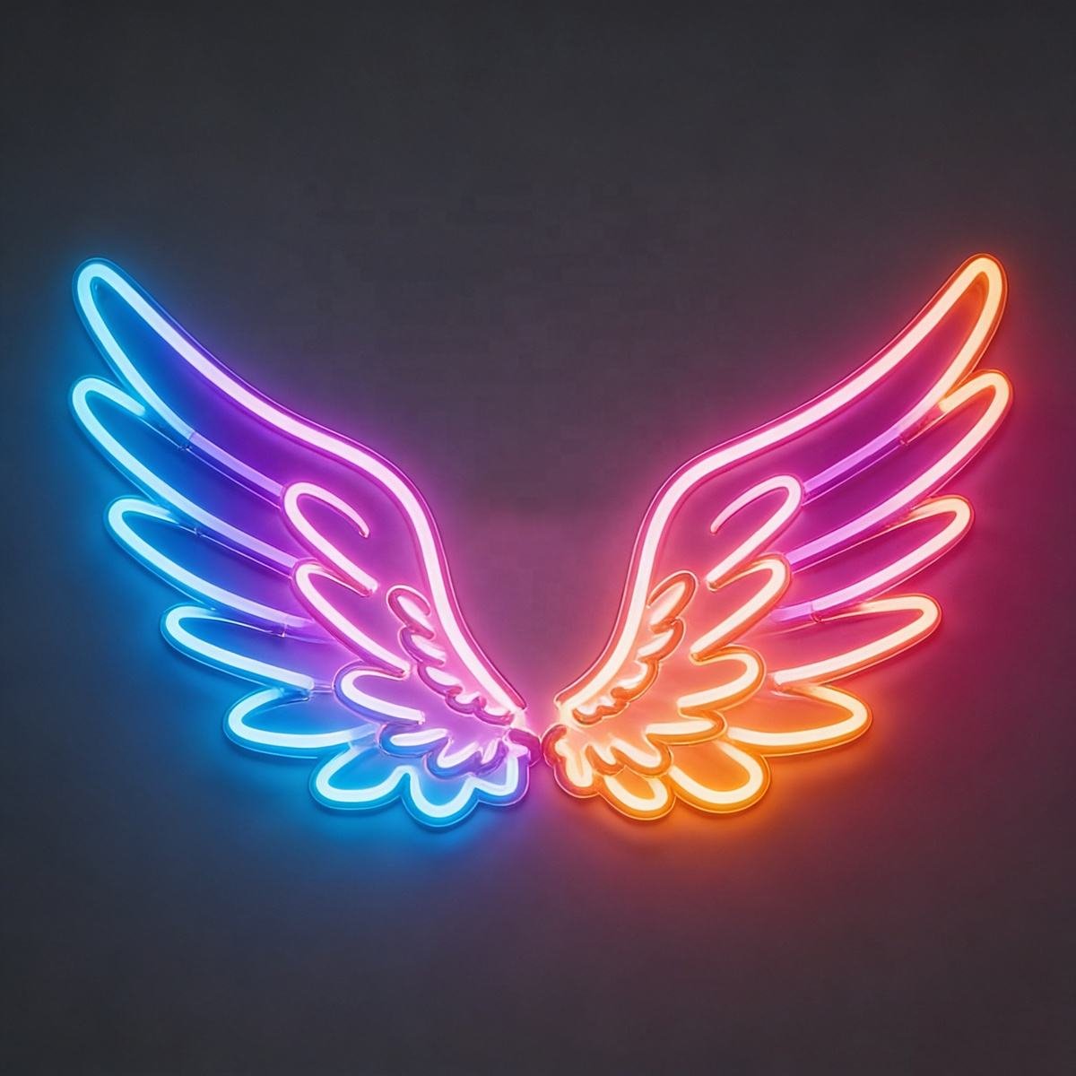 Néon LED Ailes d’Ange multicolore – Enseigne lumineuse décorative