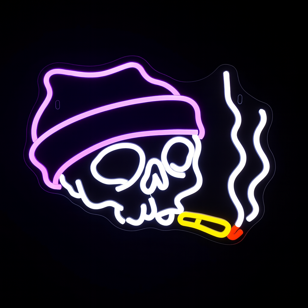 Néon LED Crâne Fumant