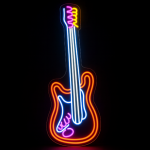 Néon LED guitare coloré – enseigne lumineuse design pour décoration murale moderne